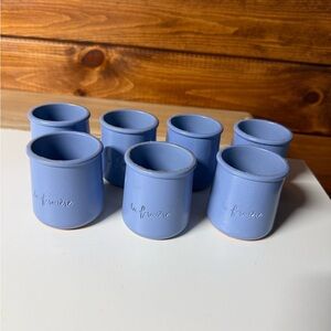 Periwinkle Blue Ceramic La Fermiere Cups | Set of 7
